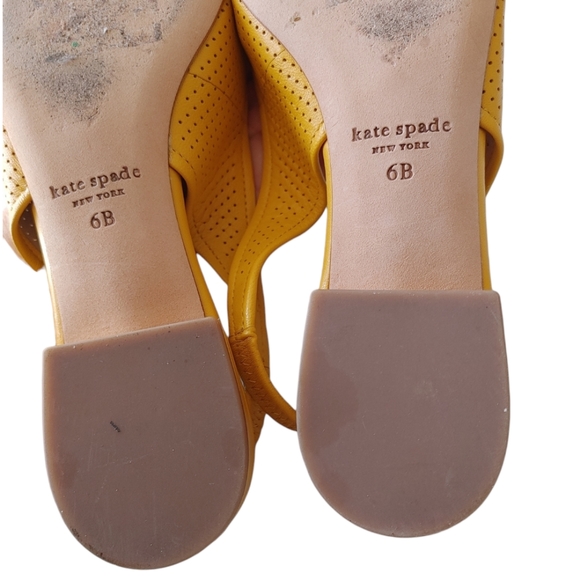 Kate Spade Yellow Sling Back Leather Flats - Picture 9 of 16
